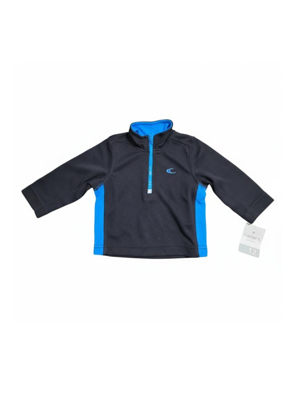 NWT | Carter's Half-Zip Fleece Pullover | Blue & Grey Color-block | 12M